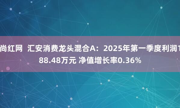 尚红网 汇安消费龙头混合A:2025年第一季度利润188.48万元 净值增长率0.36%