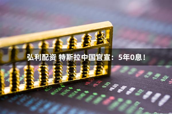 弘利配资 特斯拉中国官宣：5年0息！